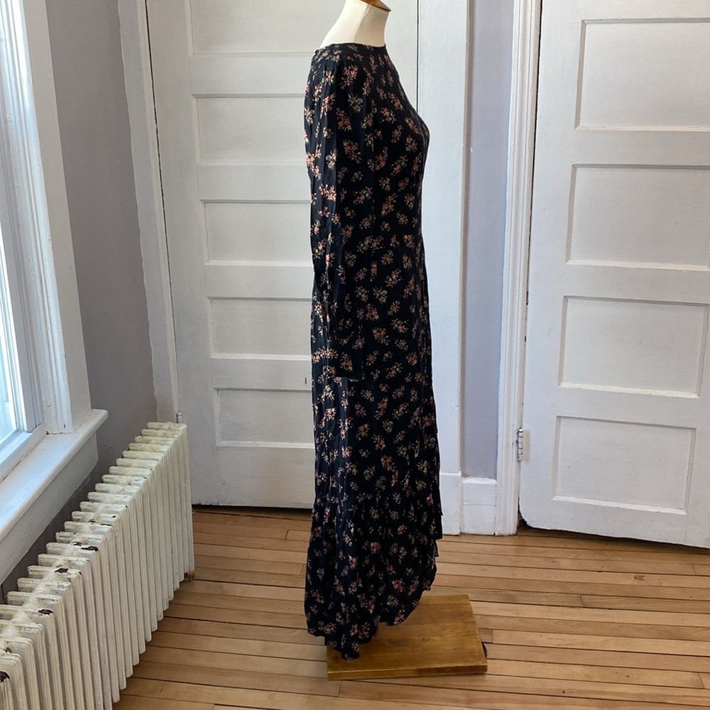 NWT AFRM Gilda Back Cutout Maxi Dress in Noir Bouquet, Size M - Picture 11 of 17